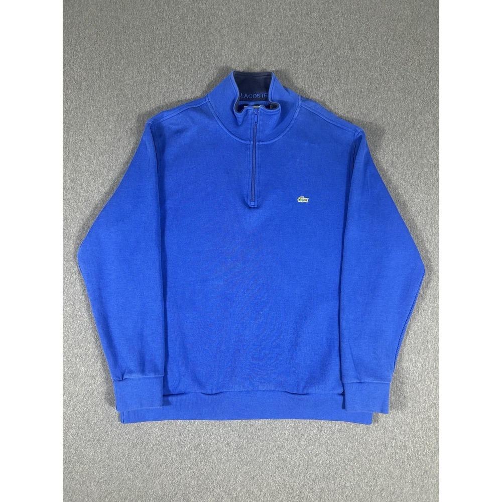Lacoste 1/4 Zip Pullover Sweatshirt Blue Size 4XL